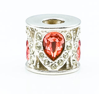 CHAMILIA Royal Petals Sterling Silver Charm Bead With Red And Yellow Swarovski Crystals