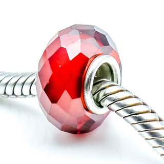 NOVOBEADS "Red" Mini CZ Sterling Silver Charm