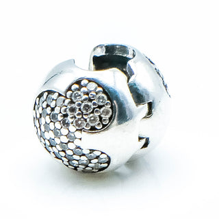 PANDORA Disney Mickey Pave Sterling Silver Mickey Mouse Clip Charm With Clear Pave Zirconia