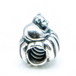 PANDORA Cozy Cat Sterling Silver Charm Bead