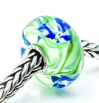 TROLLBEADS RARE Blue Flower Bead Sterling Silver Charm