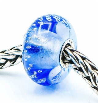 TROLLBEADS Silver Trace Bead Blue Cerise Sterling Silver Charm