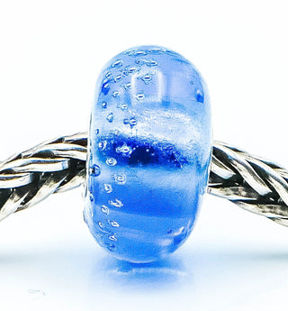TROLLBEADS Silver Trace Bead Blue Cerise Sterling Silver Charm