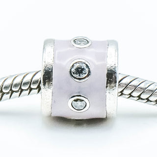 PANDORA Lavender Promise Sterling Silver Charm With Lavender Enamel Amd Clear Cubic Zirconia 790482EN11 - Retired
