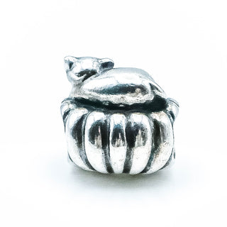 PANDORA Cozy Cat Sterling Silver Charm Bead