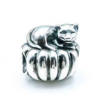 PANDORA Cozy Cat Sterling Silver Charm Bead