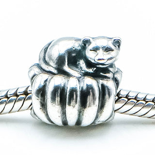 PANDORA Cozy Cat Sterling Silver Charm Bead