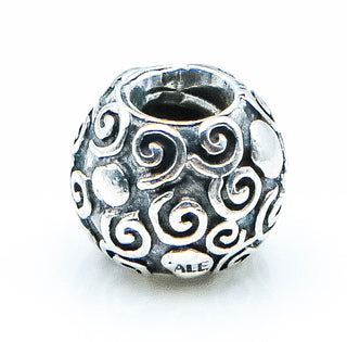 PANDORA Swirl Heart Serling Silver Charm Designer Bead