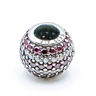 PANDORA Red Nautical Pave Lights Sterling Silver Charm With Red Zirconia