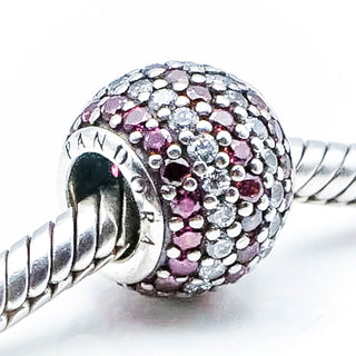 PANDORA Red Nautical Pave Lights Sterling Silver Charm With Red Zirconia