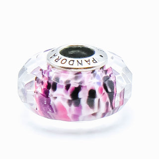 PANDORA RARE Shoreline Sea Glass Faceted Murano Glass Sterling Silver Charm