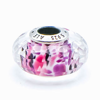 PANDORA RARE Shoreline Sea Glass Faceted Murano Glass Sterling Silver Charm