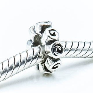 PANDORA Silver Small Roses Sterling Silver Spacer Charm