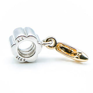 PANDORA Stiletto Shoe Sterling Silver Charm With 14K Gold Stiletto Shoe Dangle