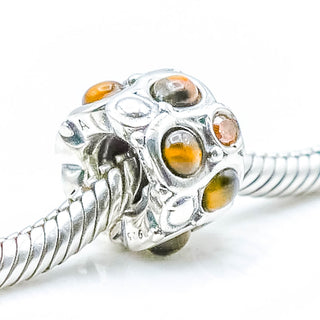 CHAMILIA Brown Cabochon Sterling Silver Charm