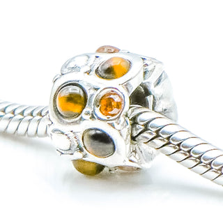 CHAMILIA Brown Cabochon Sterling Silver Charm