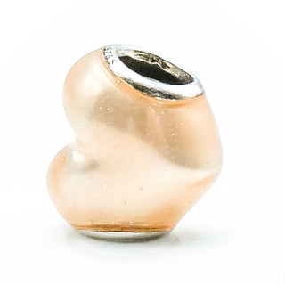 PANDORA Glittering Heart Sterling Silver Charm With Soft Pink Enamel