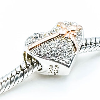 CHAMILIA Heart Of Gold Sterling Silver Charm With Rose Gold