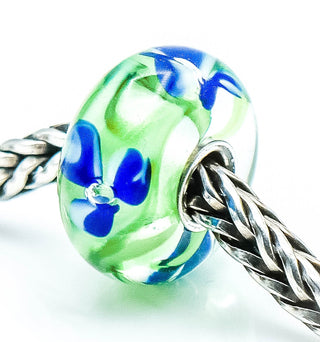 TROLLBEADS RARE Blue Flower Bead Sterling Silver Charm