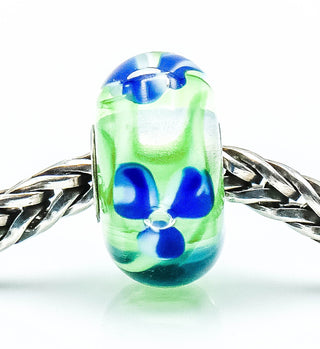 TROLLBEADS RARE Blue Flower Bead Sterling Silver Charm