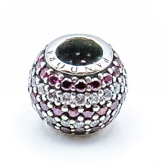 PANDORA Red Nautical Pave Lights Sterling Silver Charm With Red Zirconia