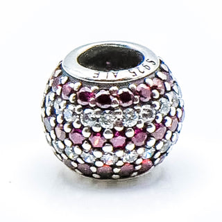 PANDORA Red Nautical Pave Lights Sterling Silver Charm With Red Zirconia