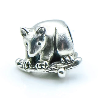 OHM Beads Bear on Branch Sterling Silver Charm