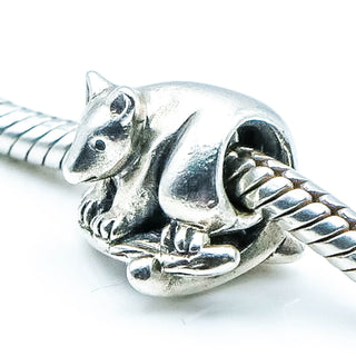 OHM Beads Bear on Branch Sterling Silver Charm