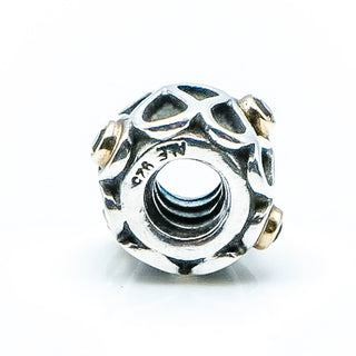 PANDORA Infinity Sterling Silver Charm With 14K Gold And Smokey Quartz