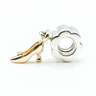 PANDORA Stiletto Shoe Sterling Silver Charm With 14K Gold Stiletto Shoe Dangle