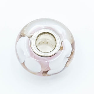 CHAMILIA Pink Petals Murano Glass Charm Bead With Sterling Silver Core