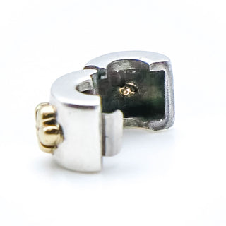 Pandora Flower Clip Charm Sterling Silver With 14K Gold Flowers