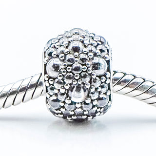 Pandora Shimmering Droplets Sterling Silver Charm With Clear Zirconia