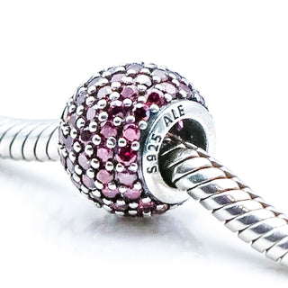 PANDORA Red Pave Lights Sterling Silver Charm With Red Zirconia 791051CZR - Retired