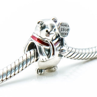 PANDORA Christmas Polar Bear Sterling Silver Charm