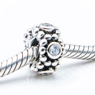 PANDORA Her Majesty Sterling Silver Spacer With Clear Zirconia