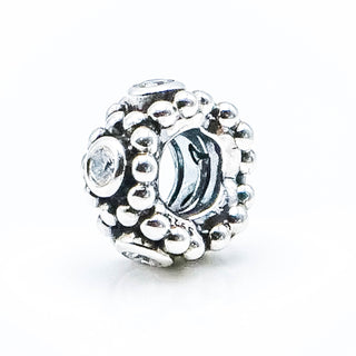 PANDORA Her Majesty Sterling Silver Spacer With Clear Zirconia