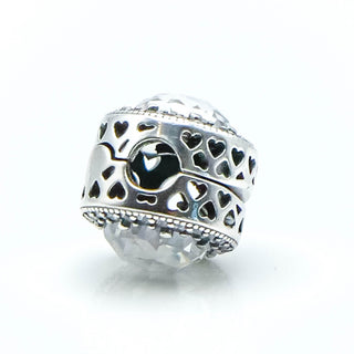 Pandora Radiant Hearts Sterling Silver Clip Charm With Clear Zirconia