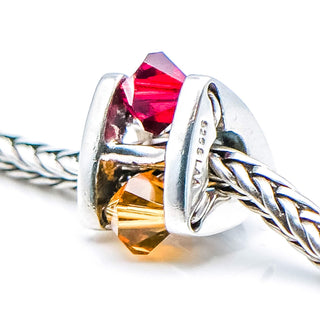 TROLLBEADS Winter Jewel Bead, Big Sterling Silver Charm With Swarovski Crystals