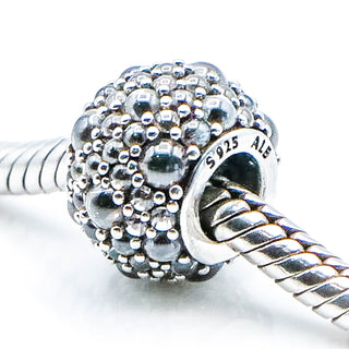 Pandora Shimmering Droplets Sterling Silver Charm With Clear Zirconia