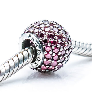 PANDORA Red Pave Lights Sterling Silver Charm With Red Zirconia 791051CZR - Retired