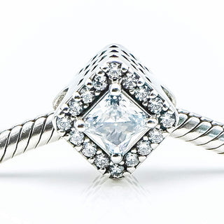 PANDORA Geometric Radiance Silver Charm With Clear Zirconia 796206CZ