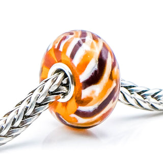 TROLLBEADS Clear Brown Braid Bead Sterling Silver Charm