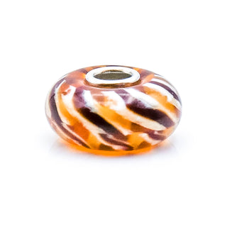 TROLLBEADS Clear Brown Braid Bead Sterling Silver Charm