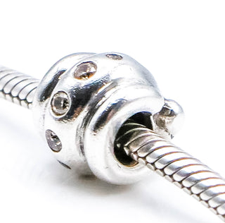 PANDORA Champagne Swirl Sterling Silver Charm With Champagne Zirconia