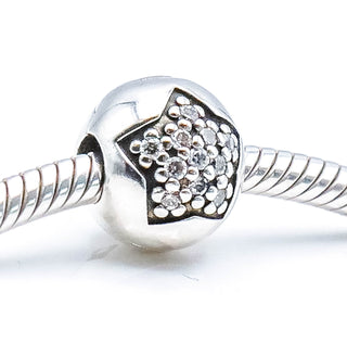 PANDORA You Are a Star Sterling Silver Clip With Clear Pave Zirconia