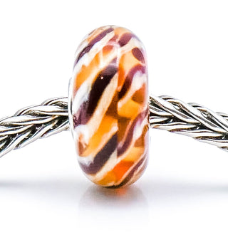 TROLLBEADS Clear Brown Braid Bead Sterling Silver Charm