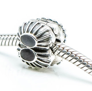 PANDORA Black Enamel Sterling Silver Clip