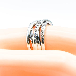 PANDORA Sparkling And Polished Lines Sterling Silver Ring