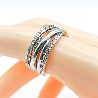 PANDORA Sparkling And Polished Lines Sterling Silver Ring
